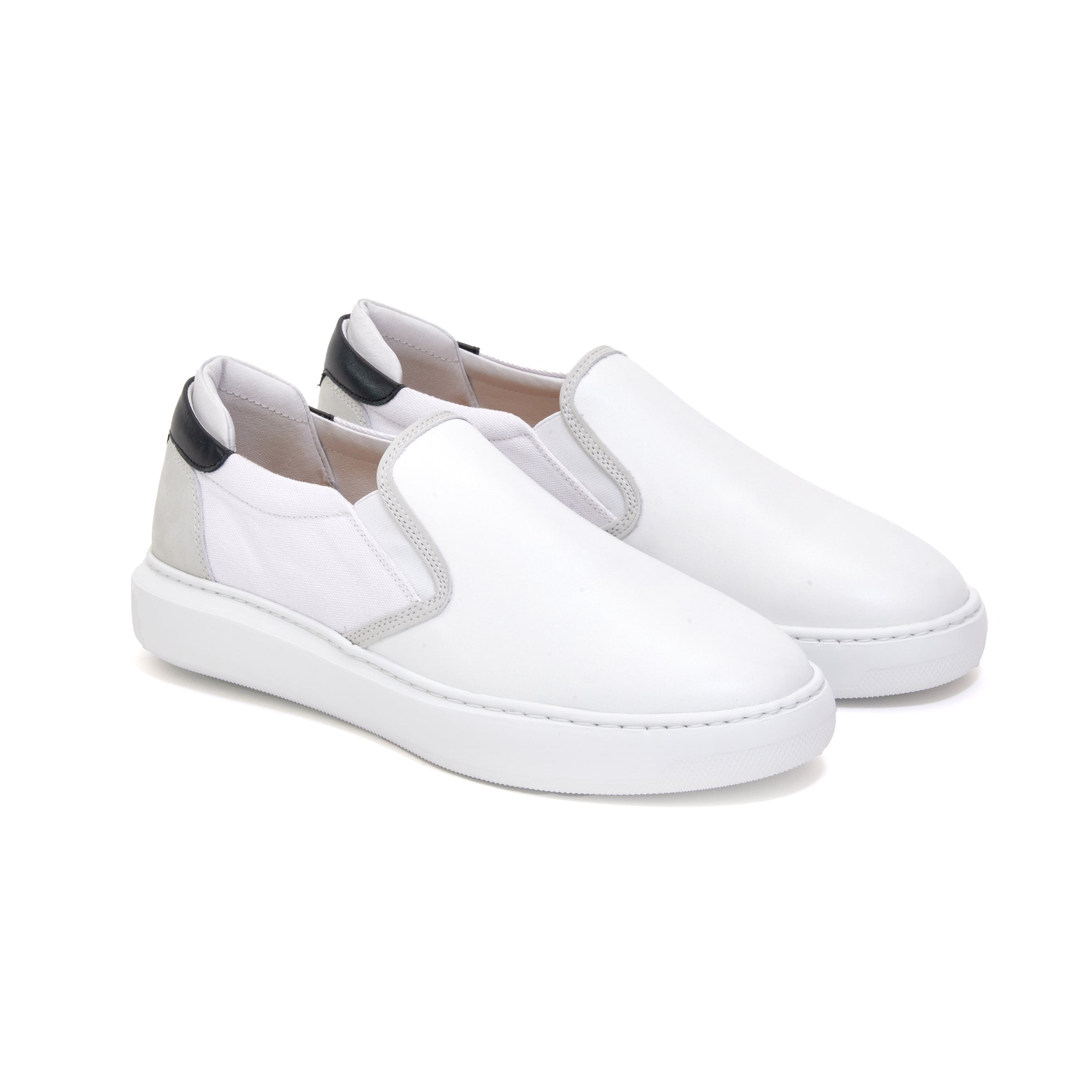 PSI White Black Leather