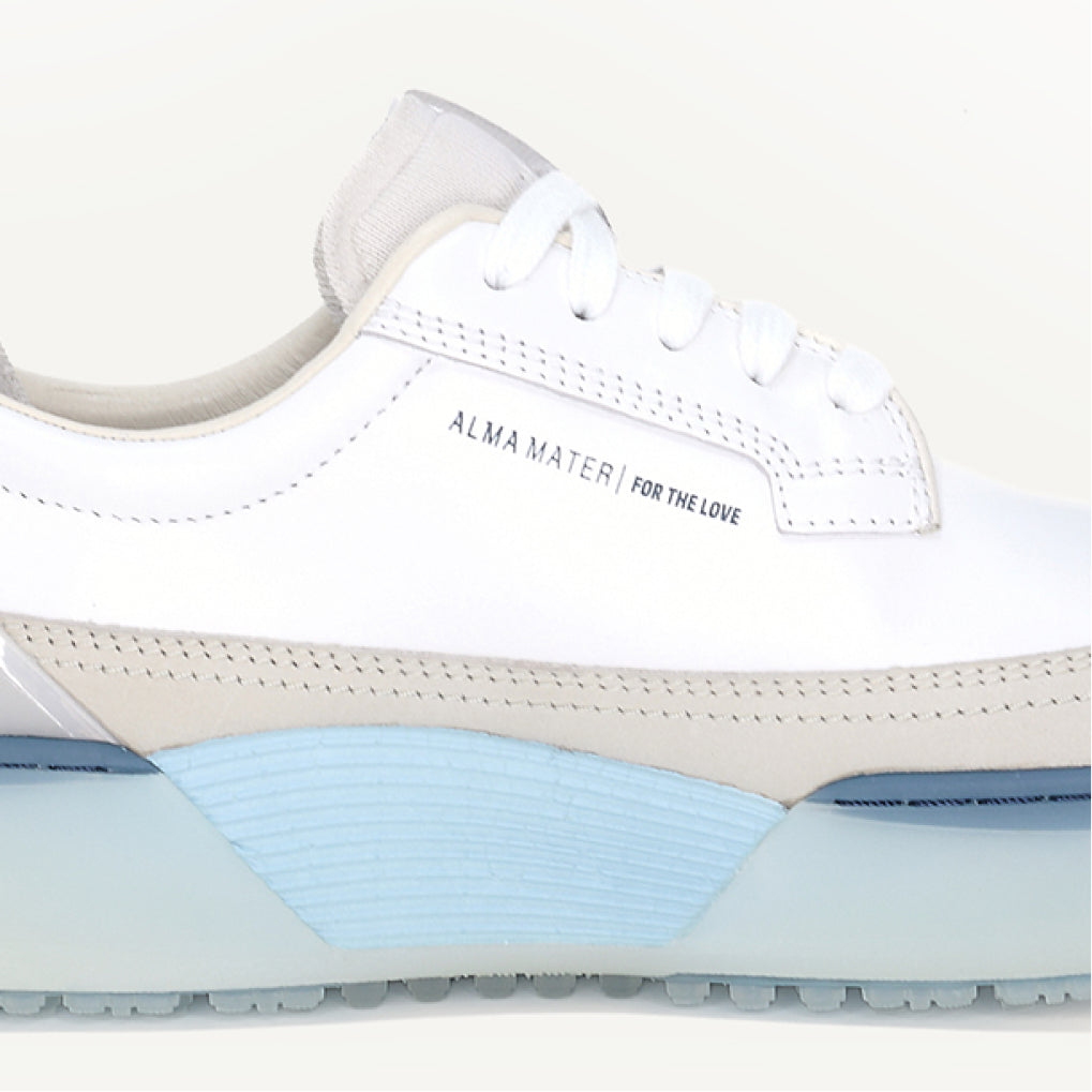 Outside, waterproof full-grain leather, triple stitched, built to last hundreds of rounds.