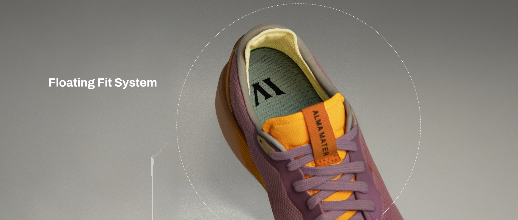 Floating Fit System. Anchored Fit, Friction-Free Comfort. Stretch knit anchors your foot and floating layers eliminate friction. 