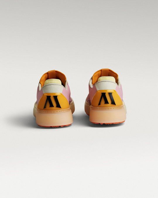 Back view of Lavender-Orange Beta Lite golf shoes with heel detail