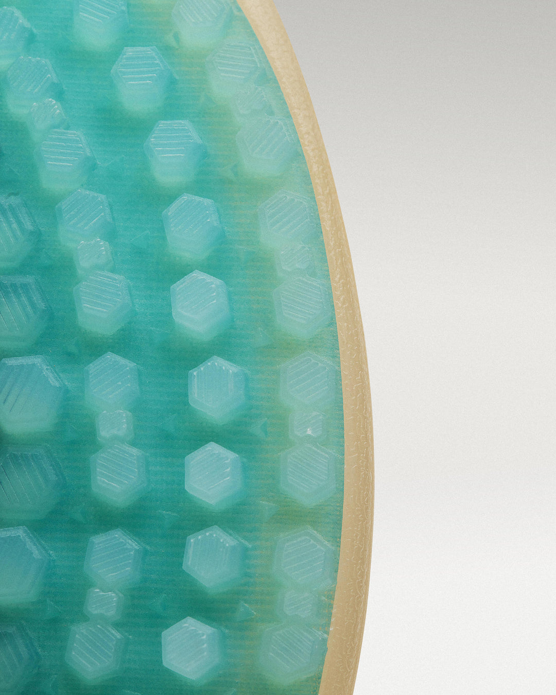 Outsole view of Olive Aqua Beta Lite golf shoe showing traction pattern