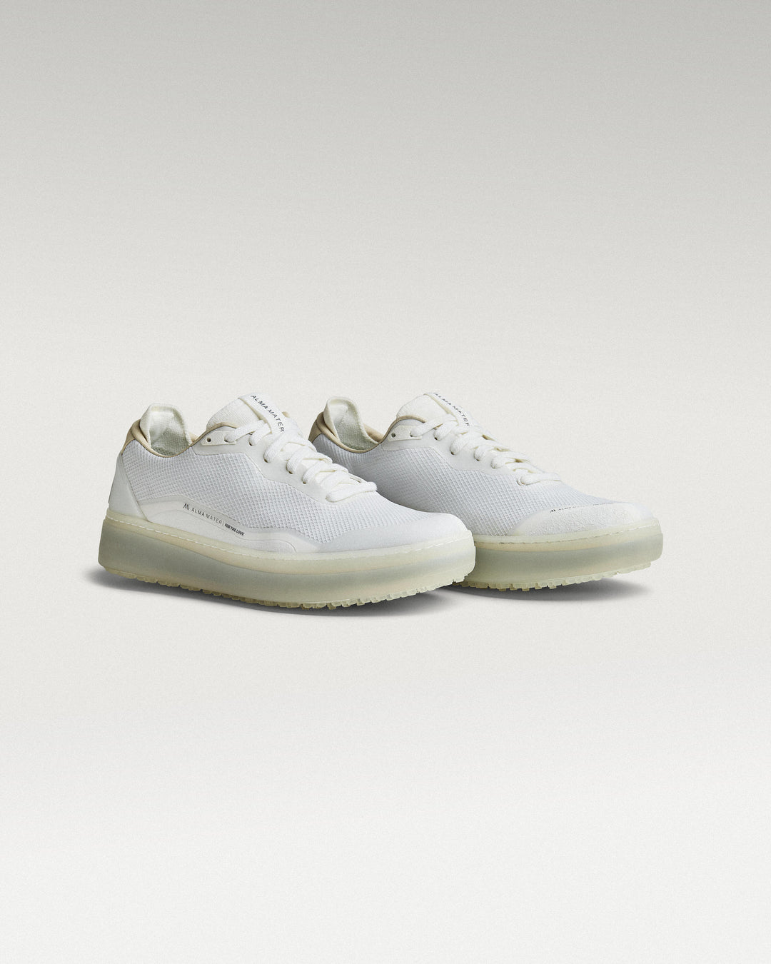 45 Degree Angled view of white and grey Beta Lite golf shoe