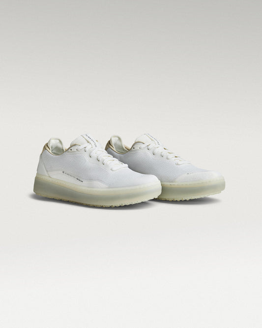 45 Degree Angled view of white and grey Beta Lite golf shoe
