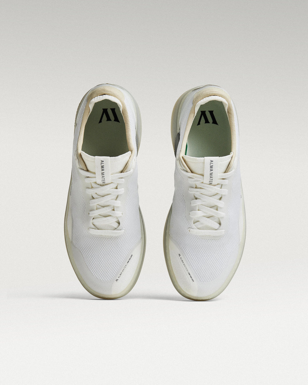 Top view of white and grey Beta Lite golf shoes