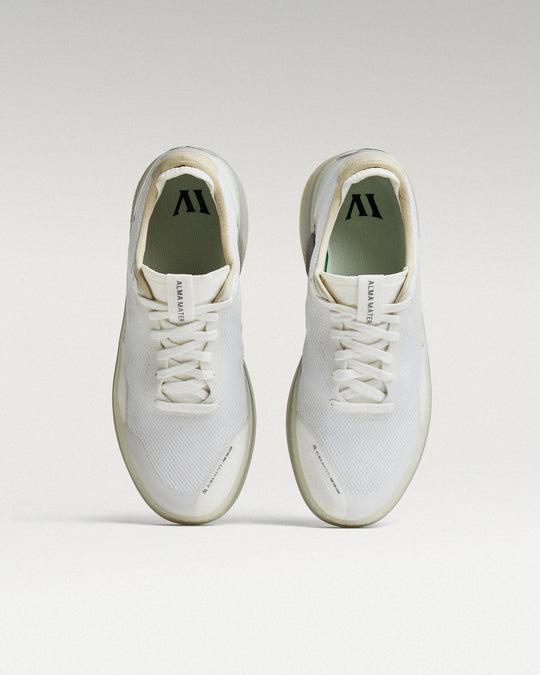Top view of white and grey Beta Lite golf shoes