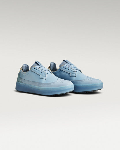 45 degree angled view of Sky/Navy Beta Longwing golf shoe