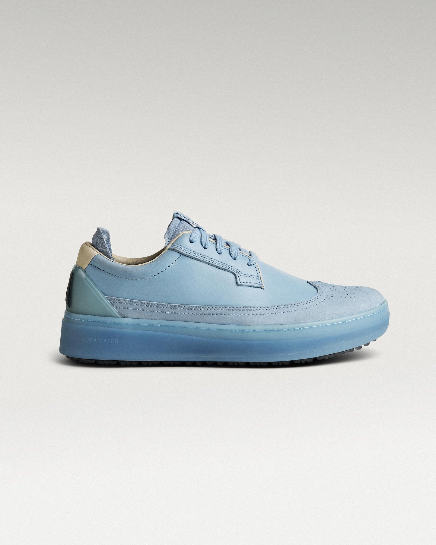 Lateral view of Sky/Navy Beta Longwing golf shoe