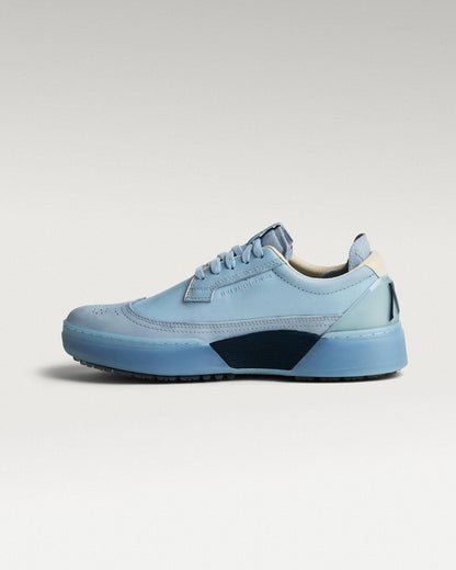 Medial view of Sky/Navy Beta Longwing golf shoe