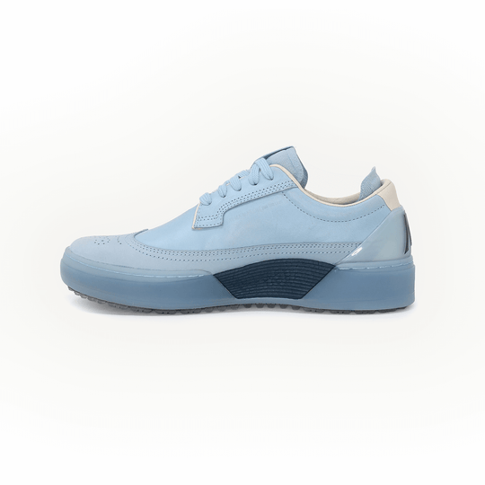 Light blue Beta Longwing golf shoes with a white background