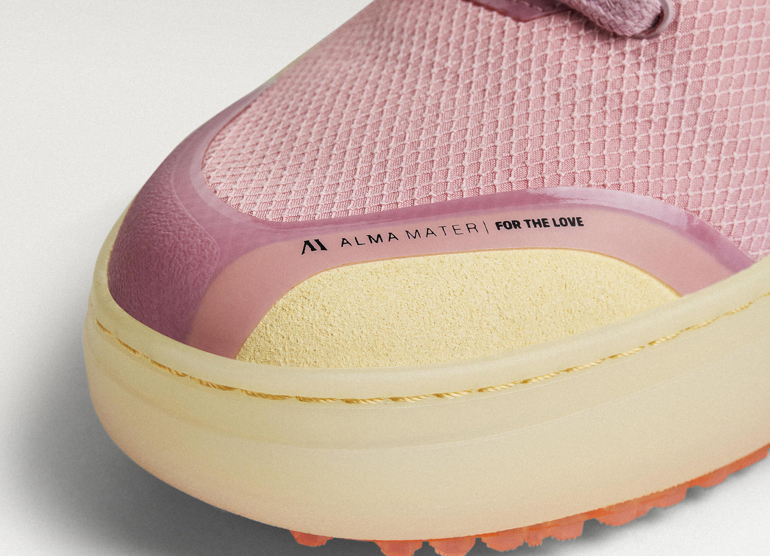 Close up of Lavender/Orange Beta Lite's wide toe box