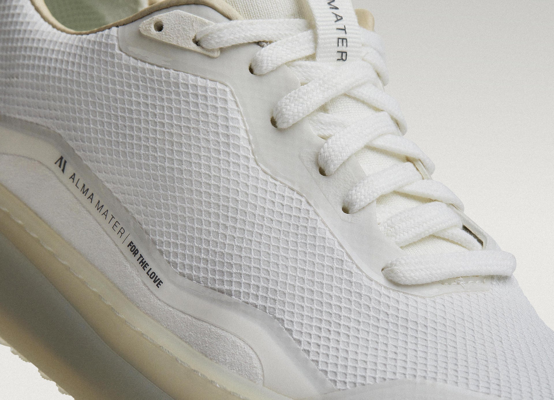 Close up of White Beta Lite breathable mesh