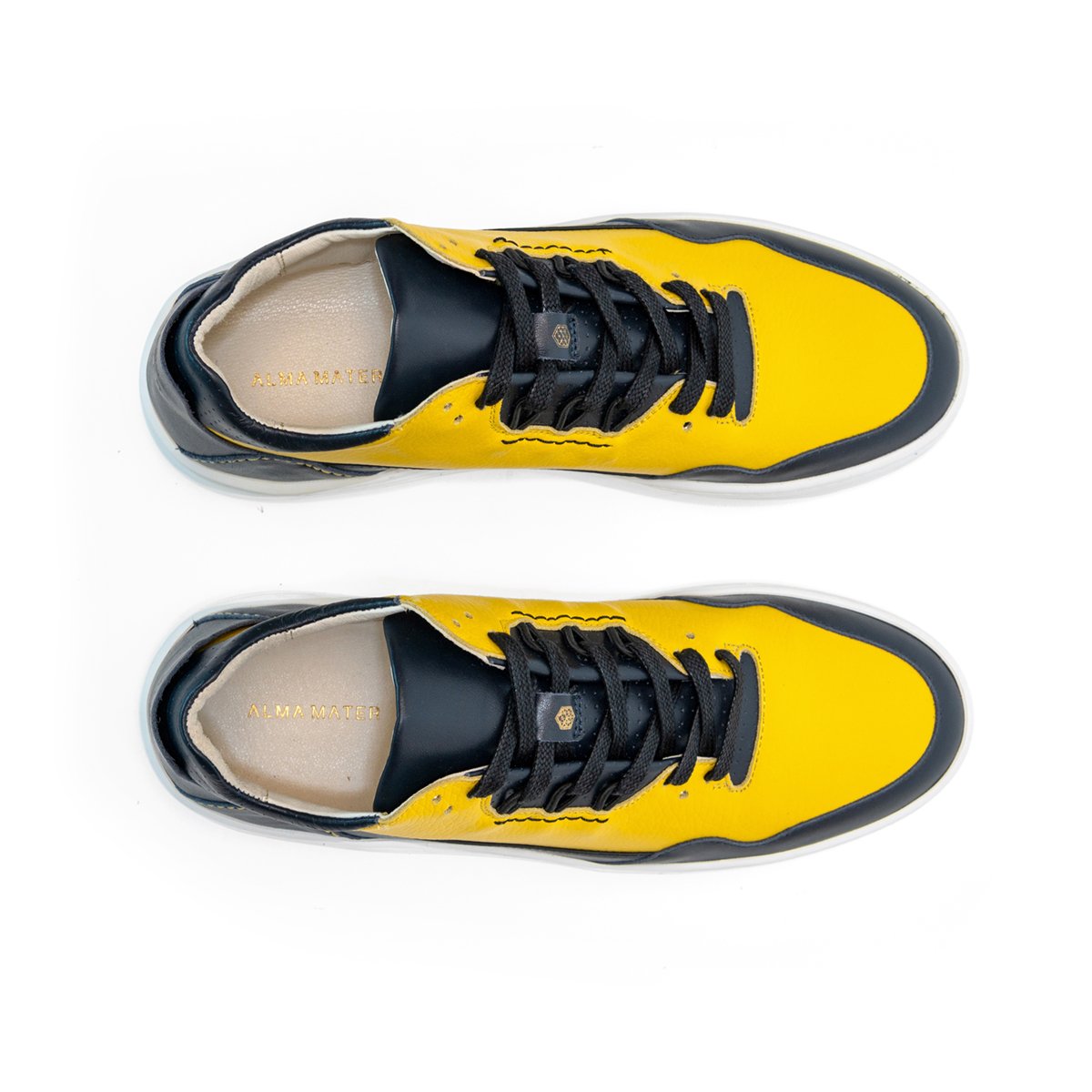 DELTA Yellow Navy Tumbled Leather